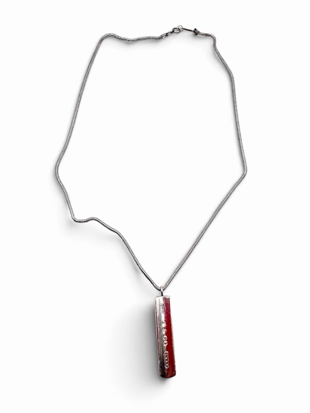 Tiffany & Co. 1837 Bar Pendant Necklace Sterling Silver 925 Vintage 2001